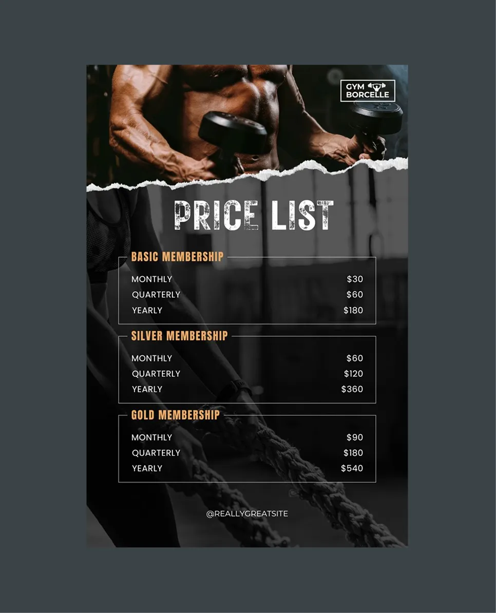 Fitness & Coaching Service Menus